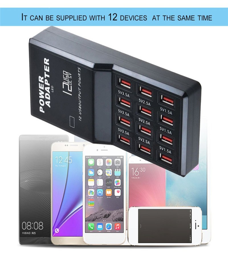 12 Port Universal Multi Charger Usb Device 12 AMP
