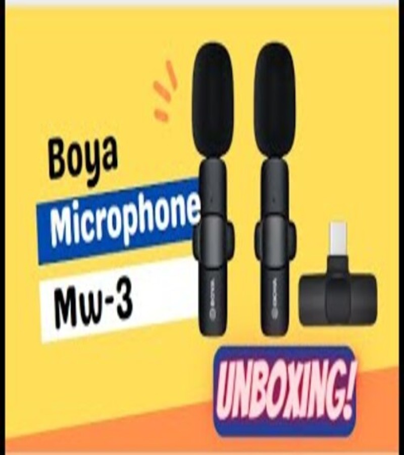 BOYA Plug Play Usb-C Microphone BY-MW3 2in1 Wireless Microphone with iOS Lighting Adapter