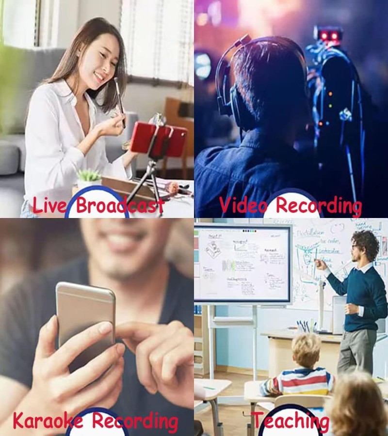 K35 3.5mm Aux Dual Collar Mic Lapel Lavalier Mic Plug & Play Mike Compatible with for Vlogging Interview Live Streaming, DSLR, Camera