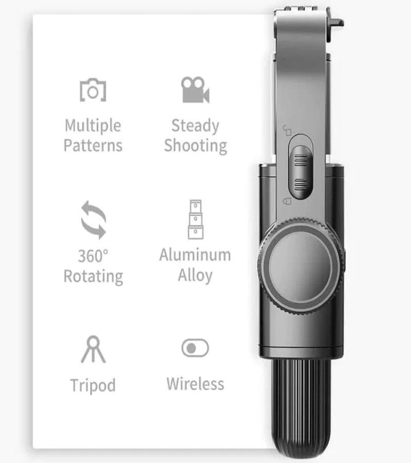L08 Tripod Handheld Gimbal Stabilizer Mobile Selfie Stick Holder Wireless Video Record Stick