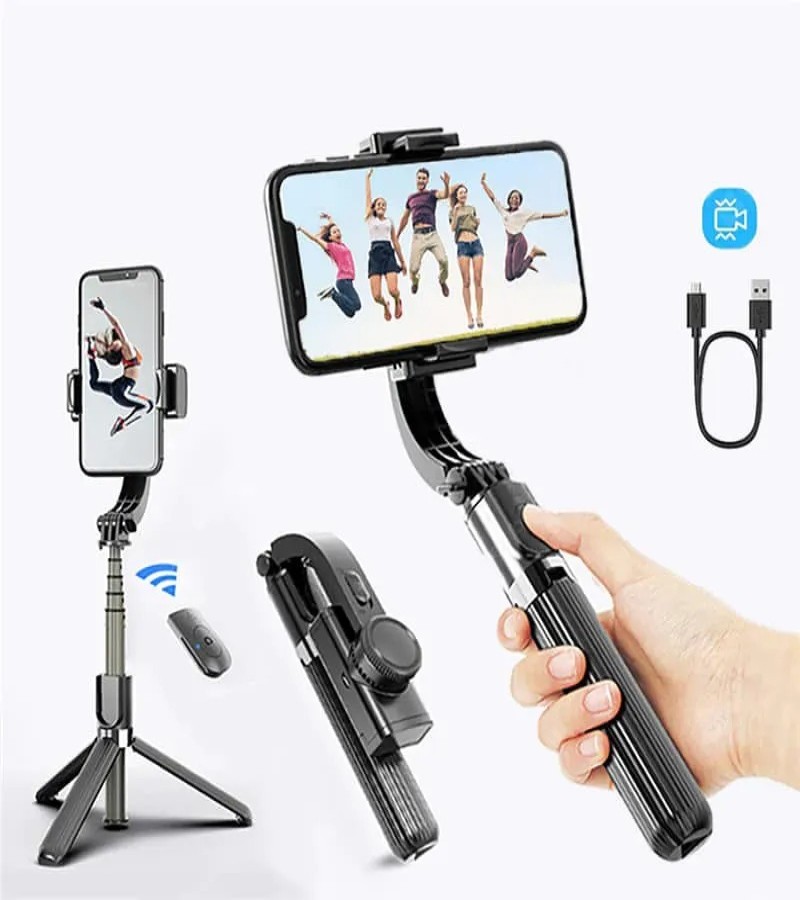 L08 Tripod Handheld Gimbal Stabilizer Mobile Selfie Stick Holder Wireless Video Record Stick