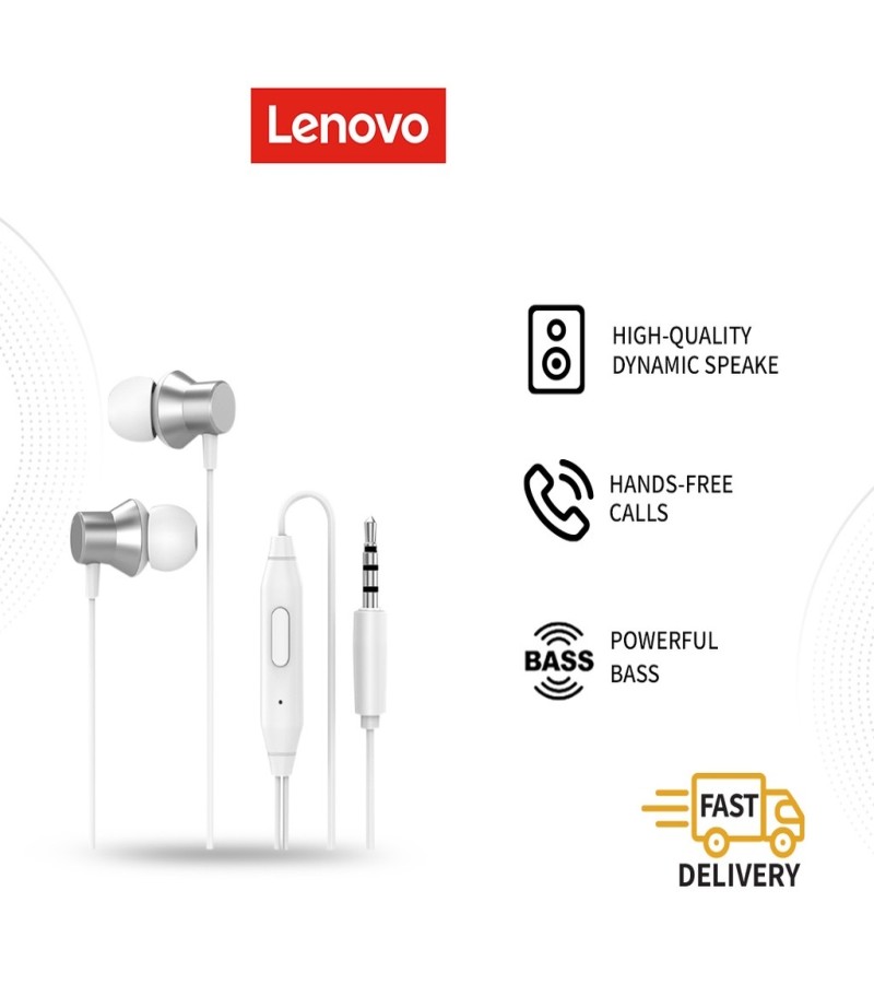 Lenovo HF130 In-Ear Earphones 1.2m Wired Headset with Mic 3.5mm Plug/Noise Reduction