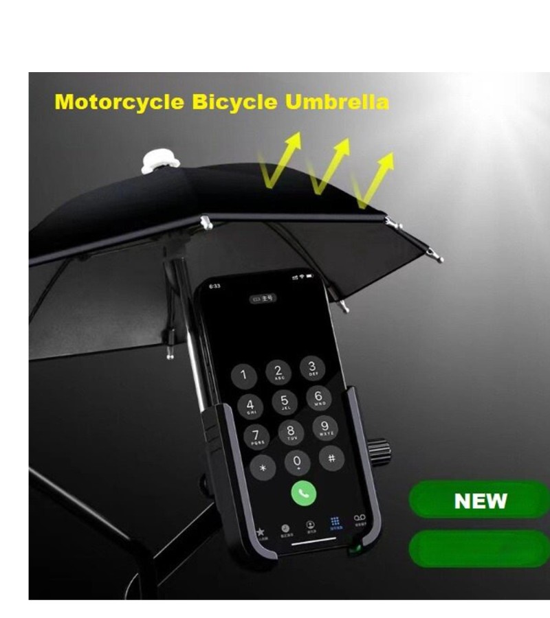 Motorcycle Bicycle Umbrella Sunshade Waterproof Sunproof Phone Holder Bike