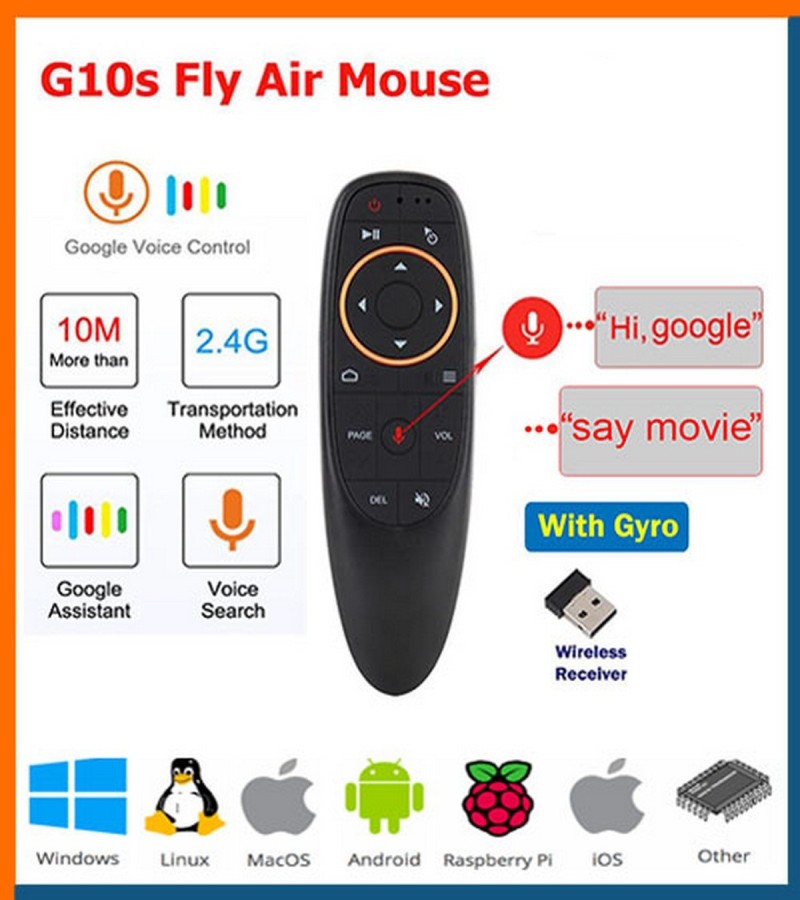Original G10s With Voice Control Smart 2.4 GHz Wireless Air Fly Mouse