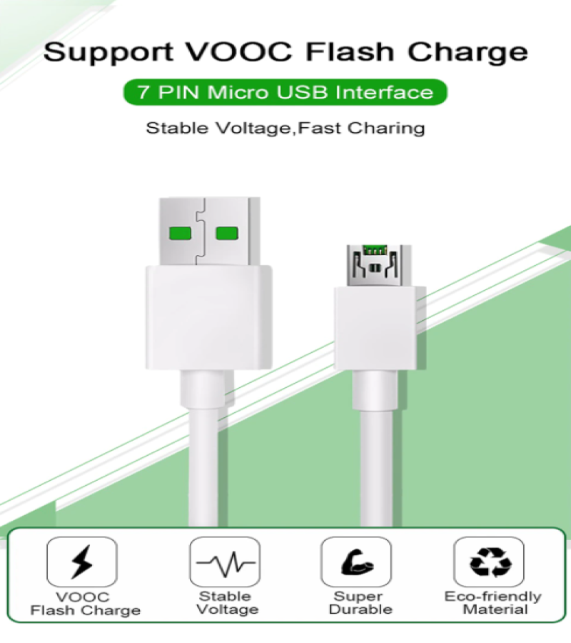 Original Micro USB Cable For OPPO_ VOOC Flash Charger Cable 5V 4A 7 Pin Charging Cord Micro USB