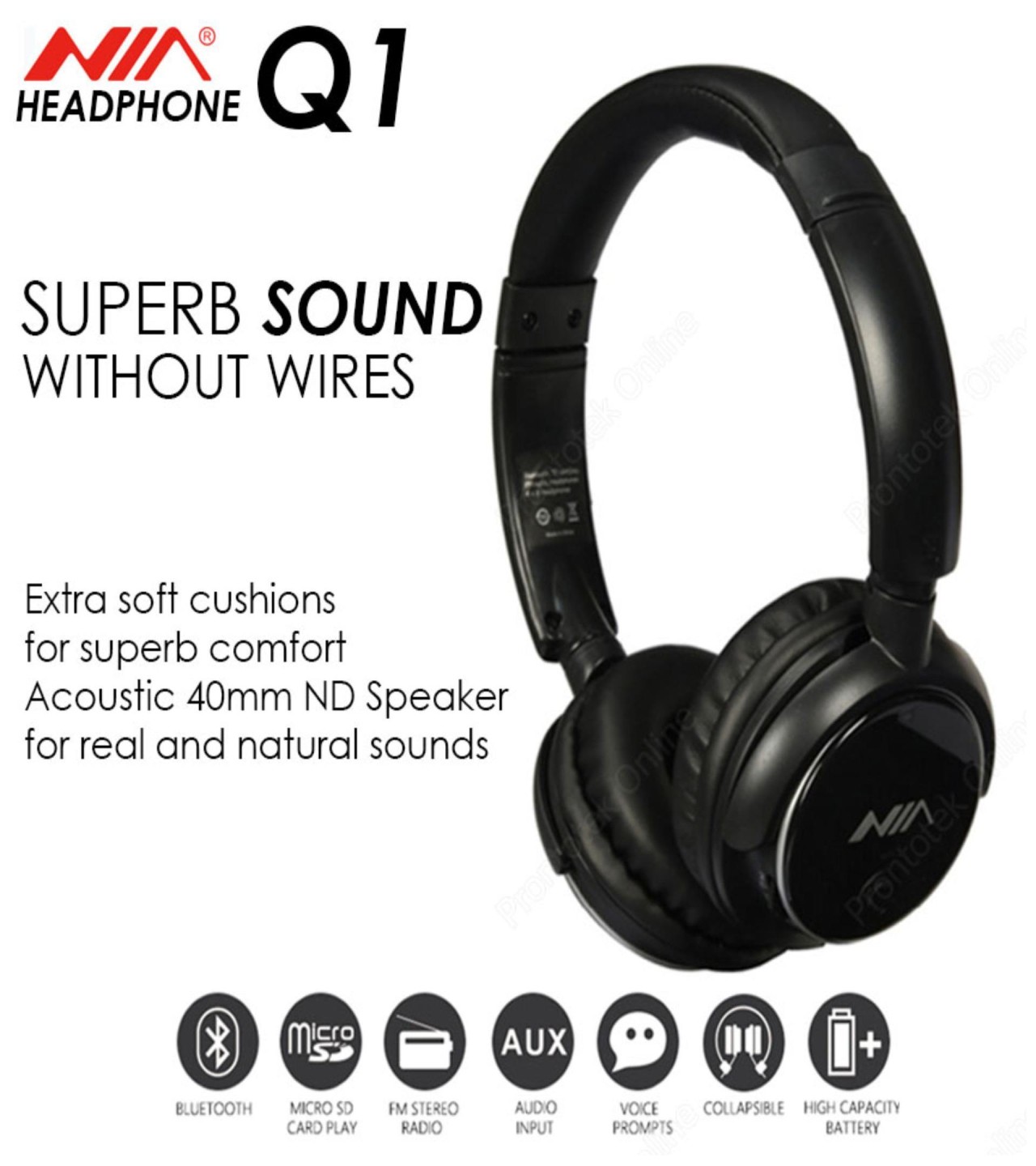 Original NIA Q1 4in1 Bluetooth Headphone Wireless Sport Headsets Foldable Bluetooth Earphone