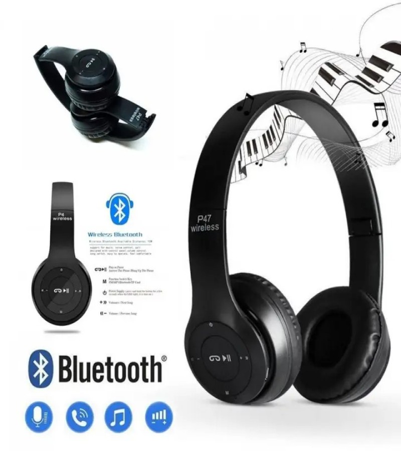 P47 Wireless Gaming Headphone Bluetooth Headset Foldable Headband Handsfree with Calling Function