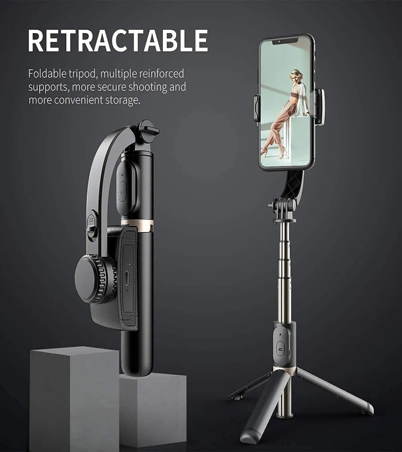 Q08 Gimbal Stabilizer for Smartphone with Extendable Bluetooth Selfie Stick and Tripod