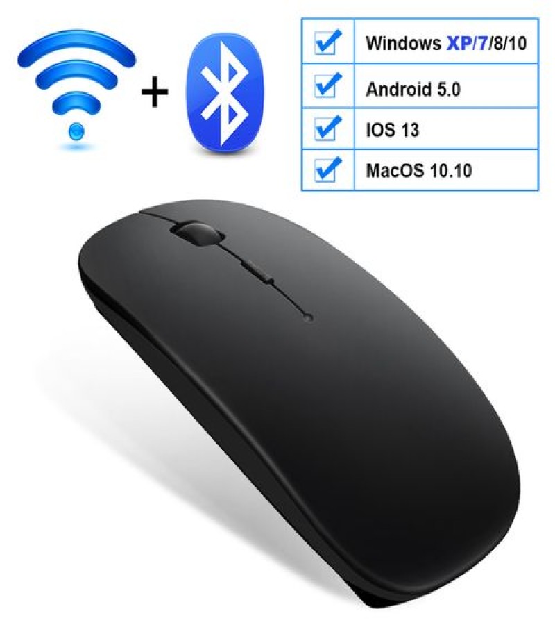 Rechargeable LED Bluetooth Wireless Mouse 2.4Ghz Receiver