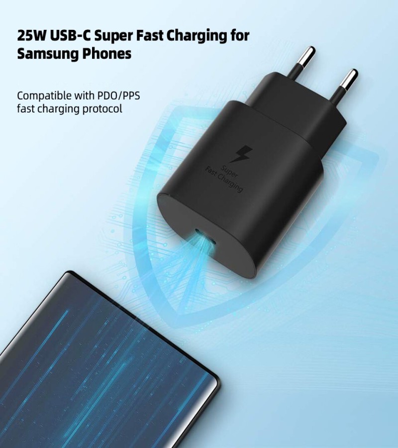 Samsung 25W Super Fast Charge 2.0 Travel Charger with Type-C to Type-C Cable