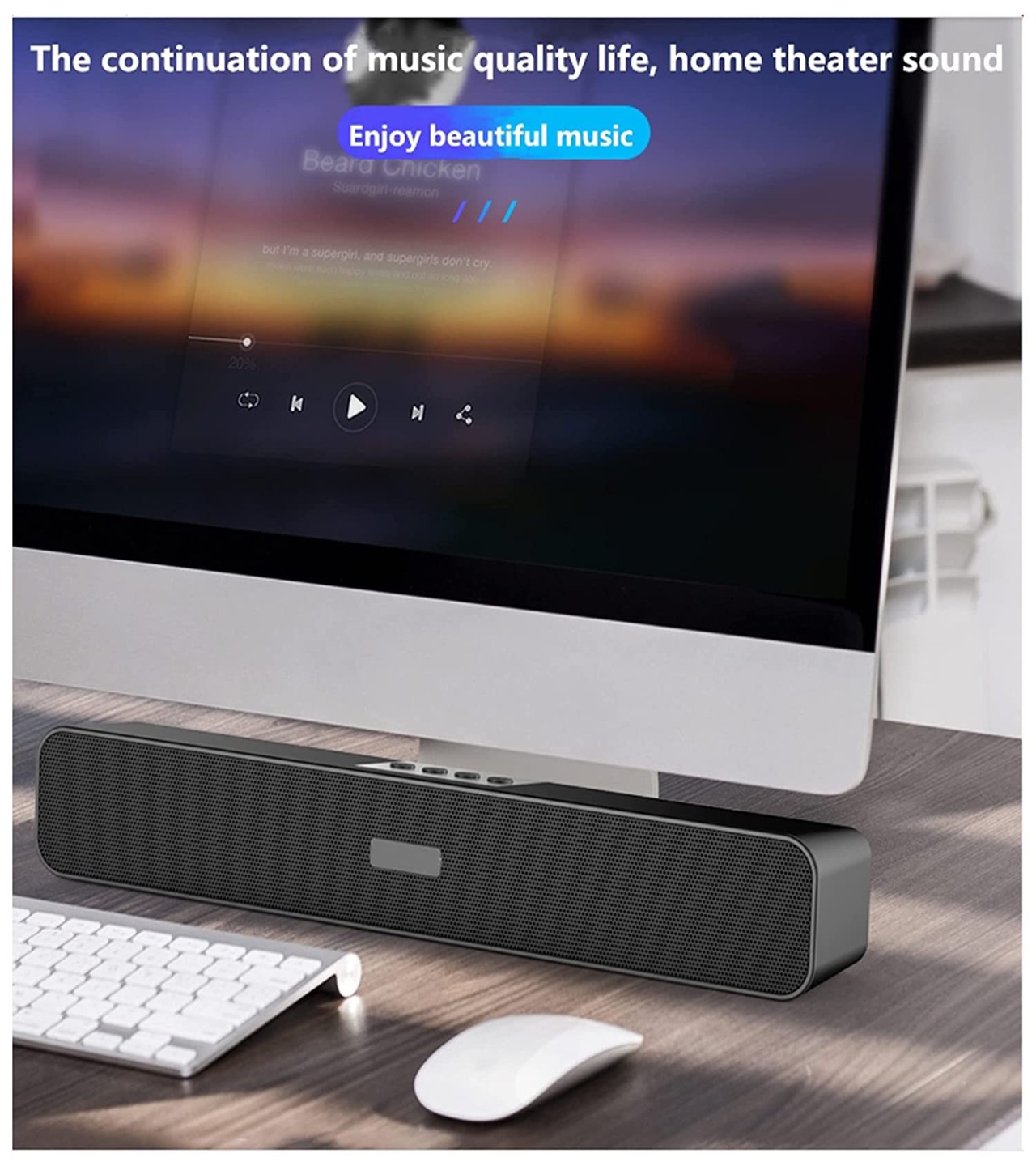 Sound Bar Mtc Solo-301 BOSEBT Smart Bluetooth Wireless Soundbar Desktop Speakers