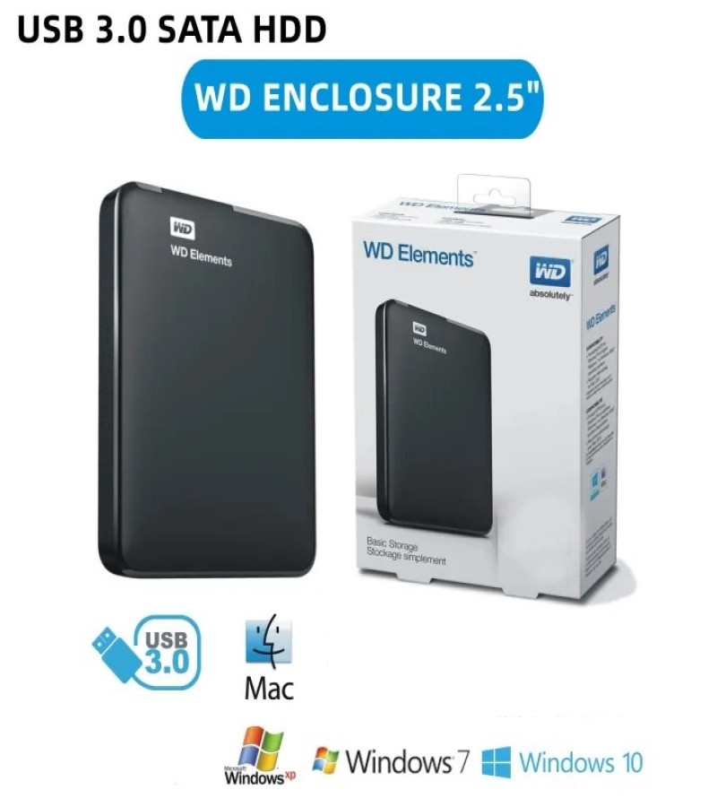 WD Elements USB 3.0 External Hard Disk Casing Case Enclosure 2.5 inch Disk Case Box For PC LAPTOP