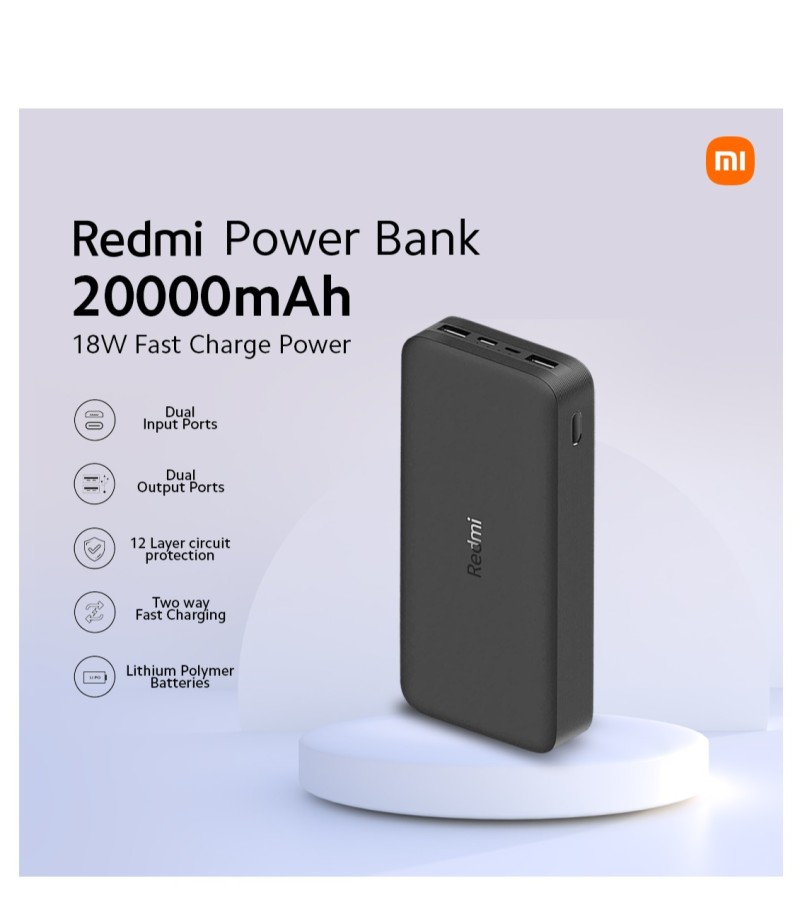 Xiaomi Mi Redmi 18 Watt 20000 Mah Powerbank - PB200LZM QC 3.0 Quick / Fast Charging