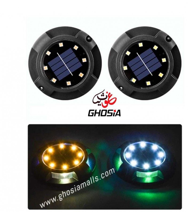 Solar Ground Buried Lights Outdoor (4 in 1 Pack) LED Disk Lights Solar Powered Waterproof In-grounD
