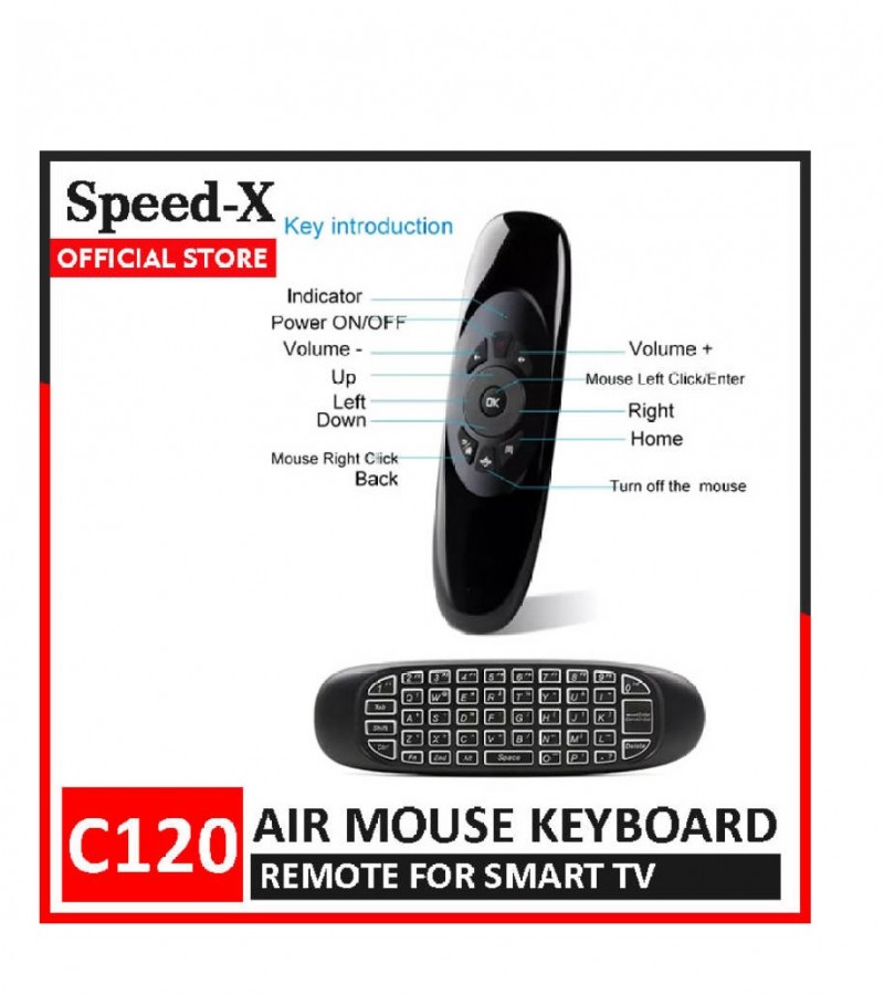 Speed X C120 Air Mouse for Smart TV (Built In Keyboard) Smart Air Mouse Remote