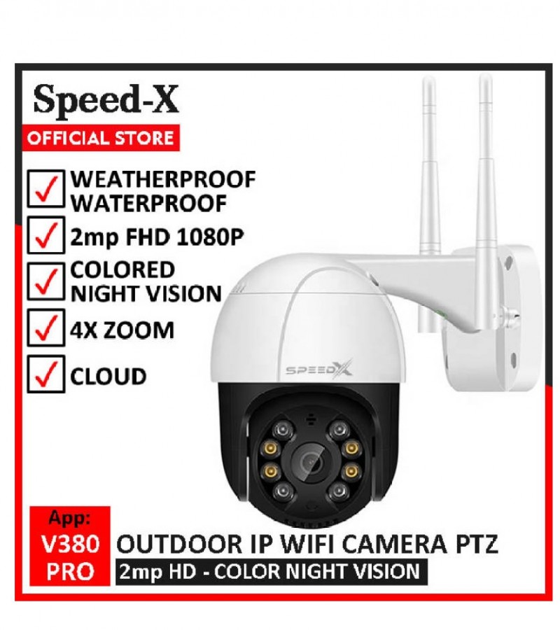 Speed X Outdoor IP Wifi Camera Wireless V380 Pro CCTV - 2mp HD