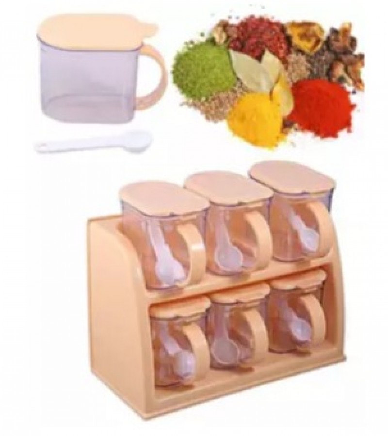 Spice Container Set - 6 pieces - Brown