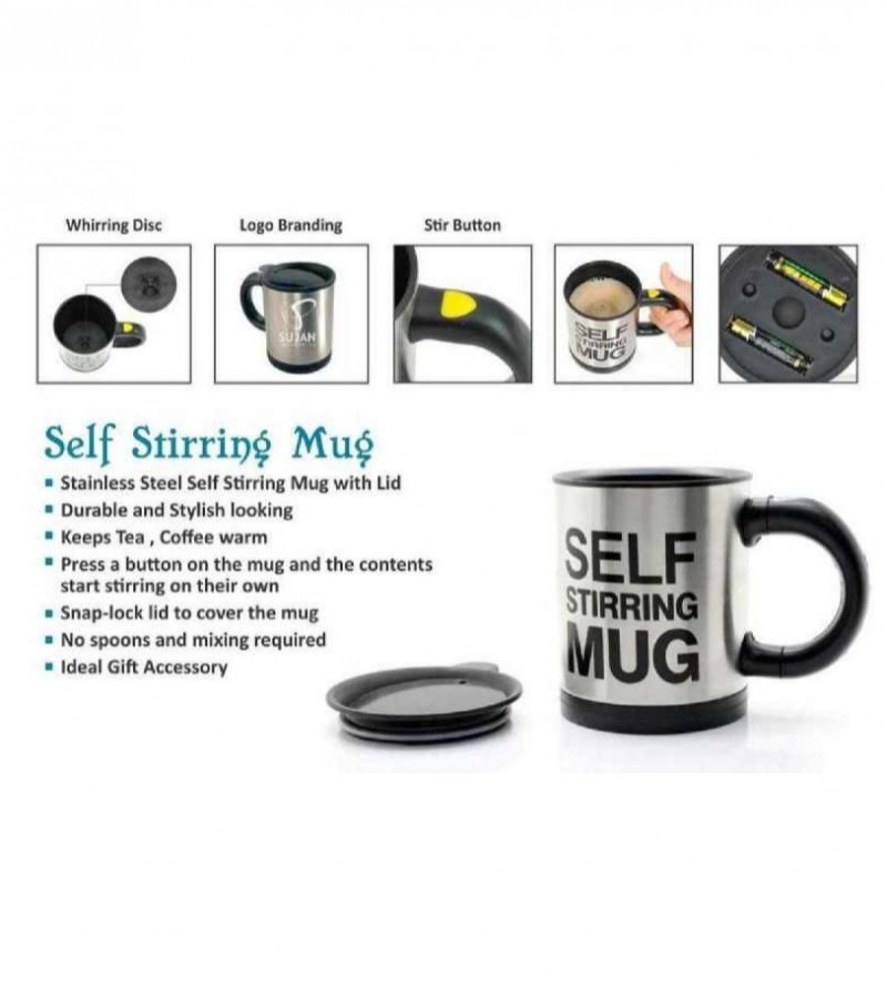 Stainless Coffee Mixing Cup Blender Self Stirring Mug