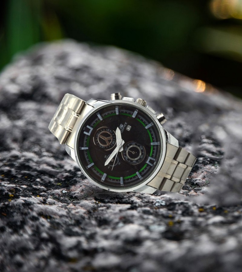 Stylish Cronograph Black Dial Watch