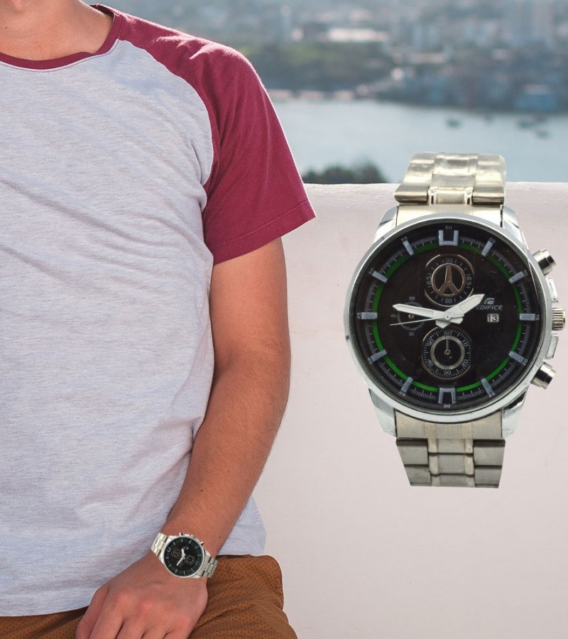 Stylish Cronograph Black Dial Watch