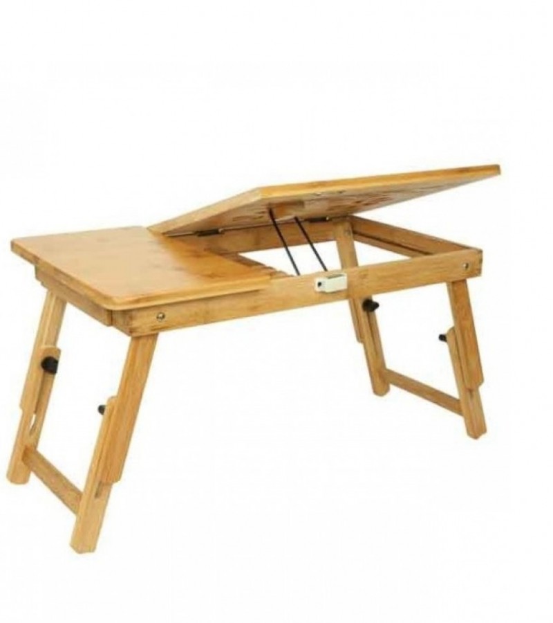 Suncool Portable Bamboo Laptop Wooden Table With Fan