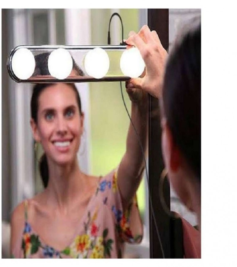 Super Bright Vanity Mirror Studio Glow Make Up Lighting with 4 LED Bulbs