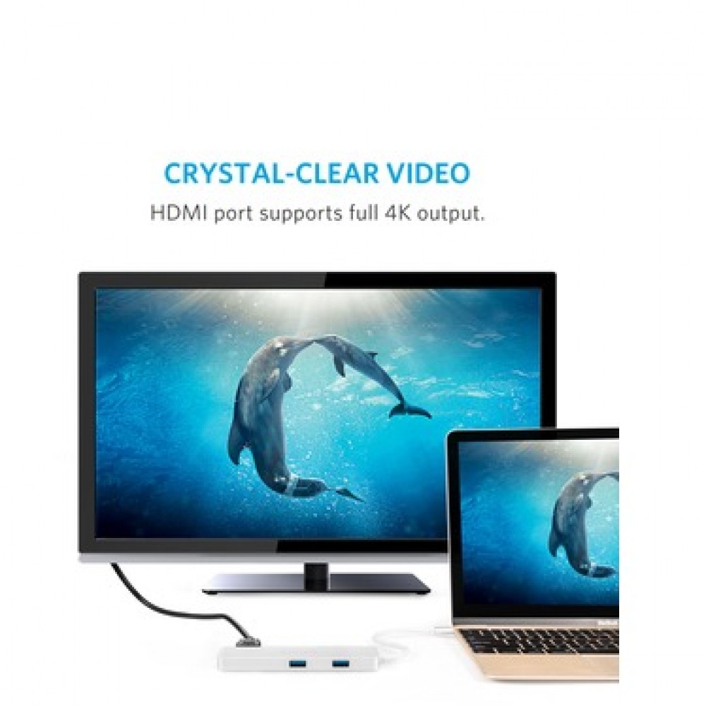 Anker USB-C Hub  - HDMI And Power Delivery - 5 GBPS Transfer Speed - 4K Video Adapter