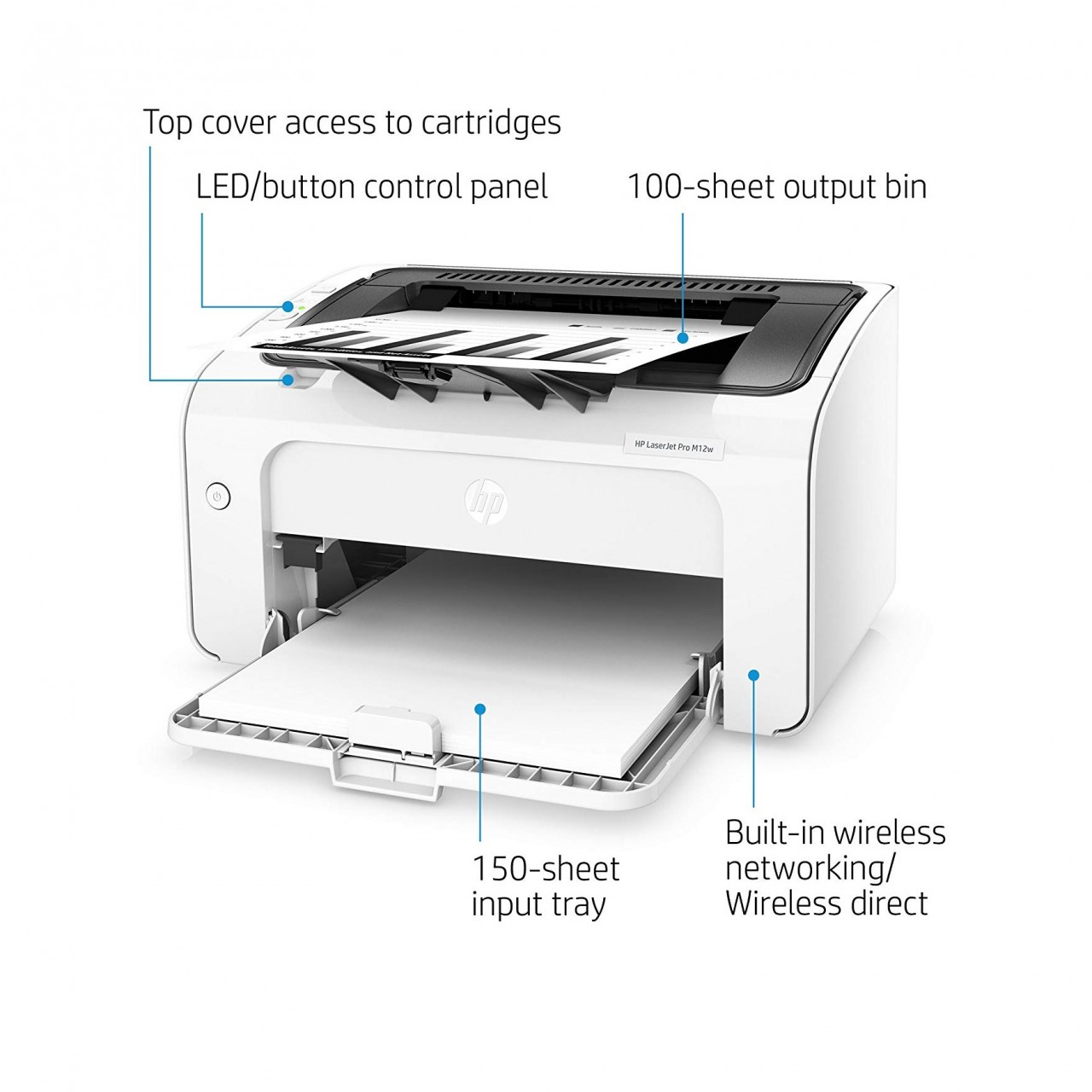 HP M12w LaserJet Pro Printer - Wireless Laser Printing