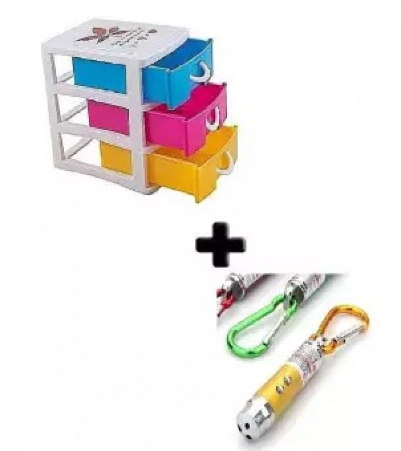 3 Layers - Plastic Drawer Storage Box 3 Draw With Hair Remover Paid