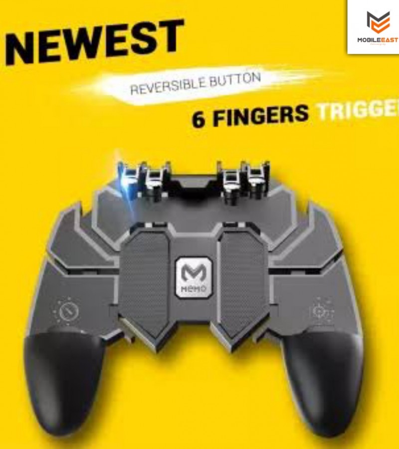 AK66 MOBILE GAME CONTROLLER TRIGGER SIX FINGER ALL-IN-ONE JOYSTICK GAMEPAD FOR PUBG
