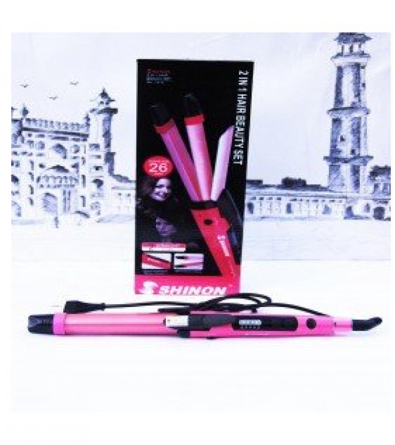 Shinon SH-1818 2 In 1 Hair Straightener & Curler - Touch Screen Control