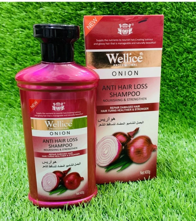 Wellice Professional Onion Shampoo Anti Hair Loss Shampoo - Organic Shampoo - 400g