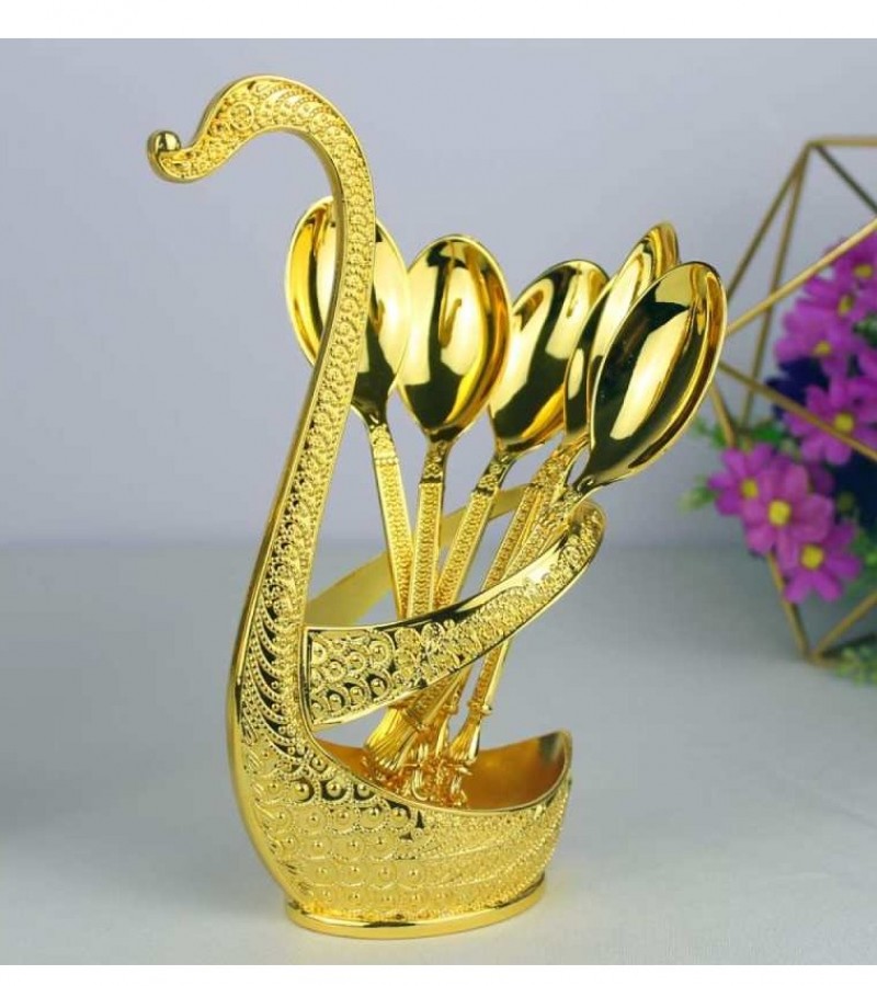 Swan Tableware European Style Gold Finish Metal / Coffee Tea Spoon