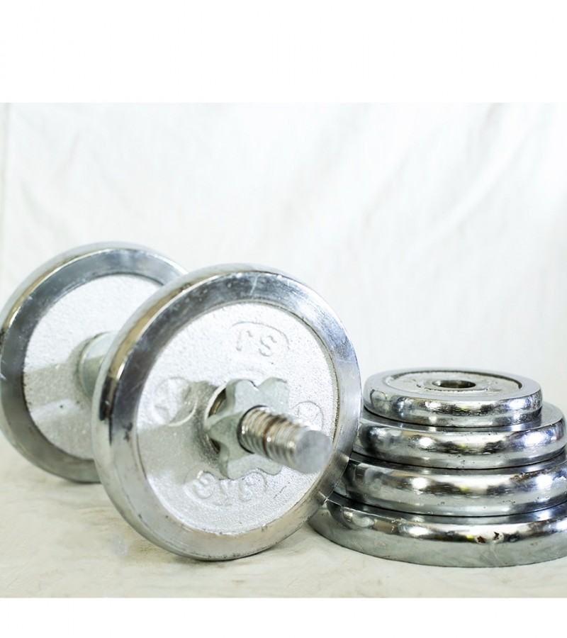 2 x 10 kg chrome plates Weight Dumbbell Plates for Dumbells Barbell Rods