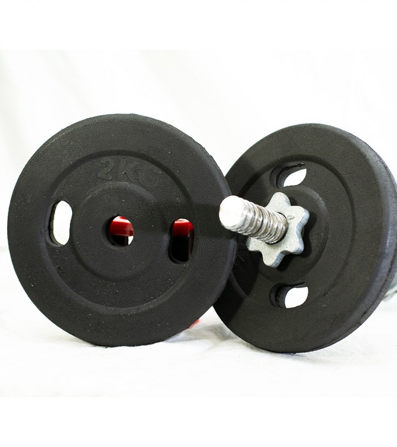 45 Kg Rubber Coated Gym Weight Plates Set With Barbell Rods