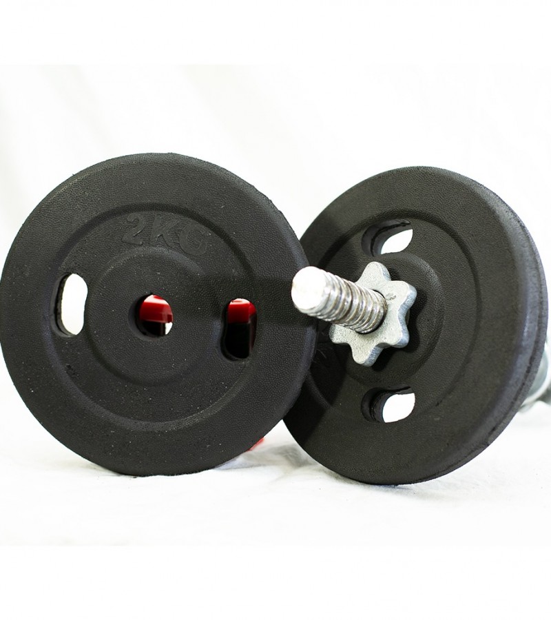 in Set of 18kg Rubber Coated Plates Dumbbells Plates 3feet Rod