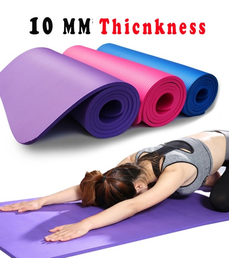 Anti Slip Yoga Mat For Exercise 10MM thickness 173cm x 63cm with carry strap