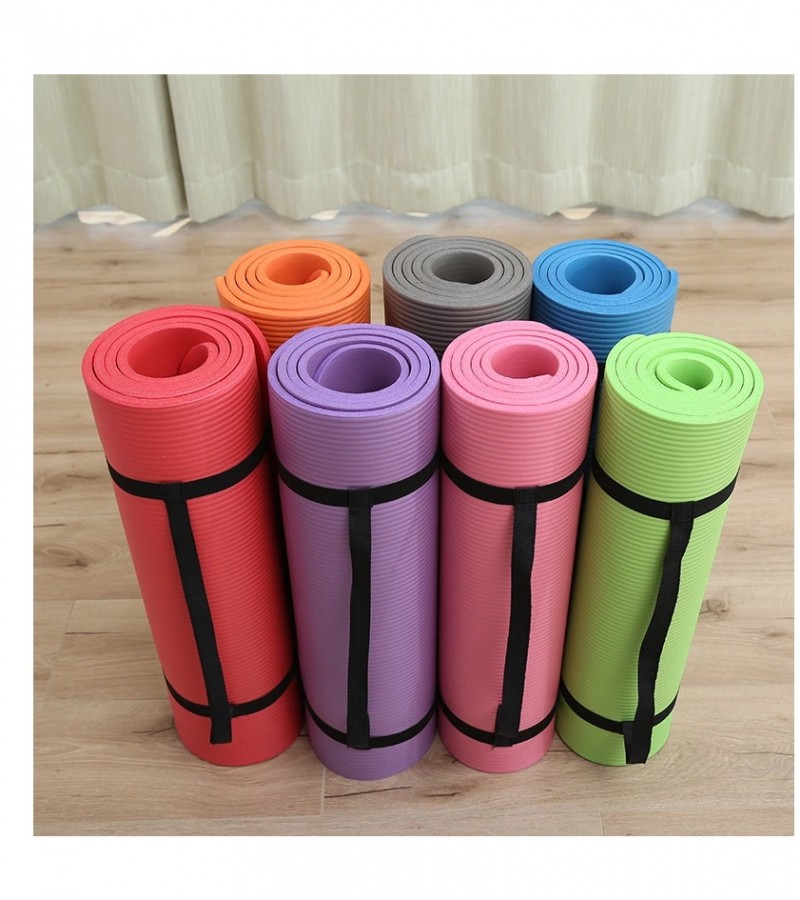 Anti Slip Yoga Mat For Exercise 10MM thickness 173cm x 63cm with carry strap