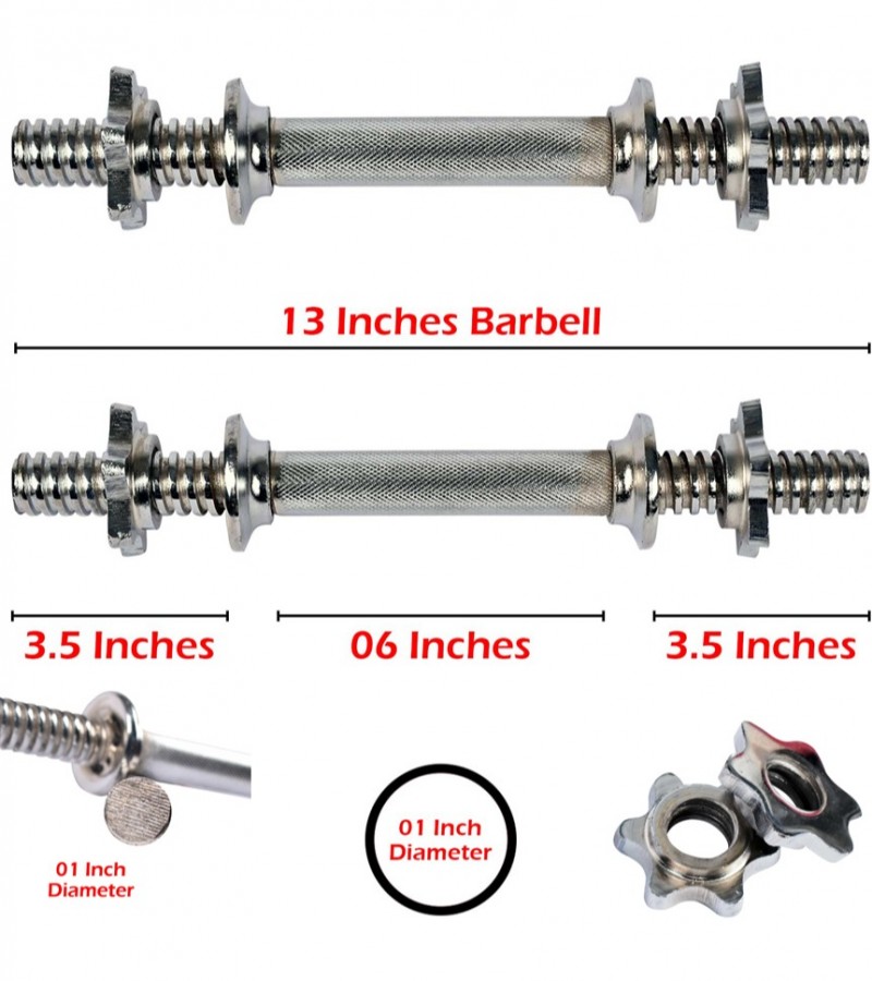 Dumbell rods pair exercise barbell rods pair - Silver