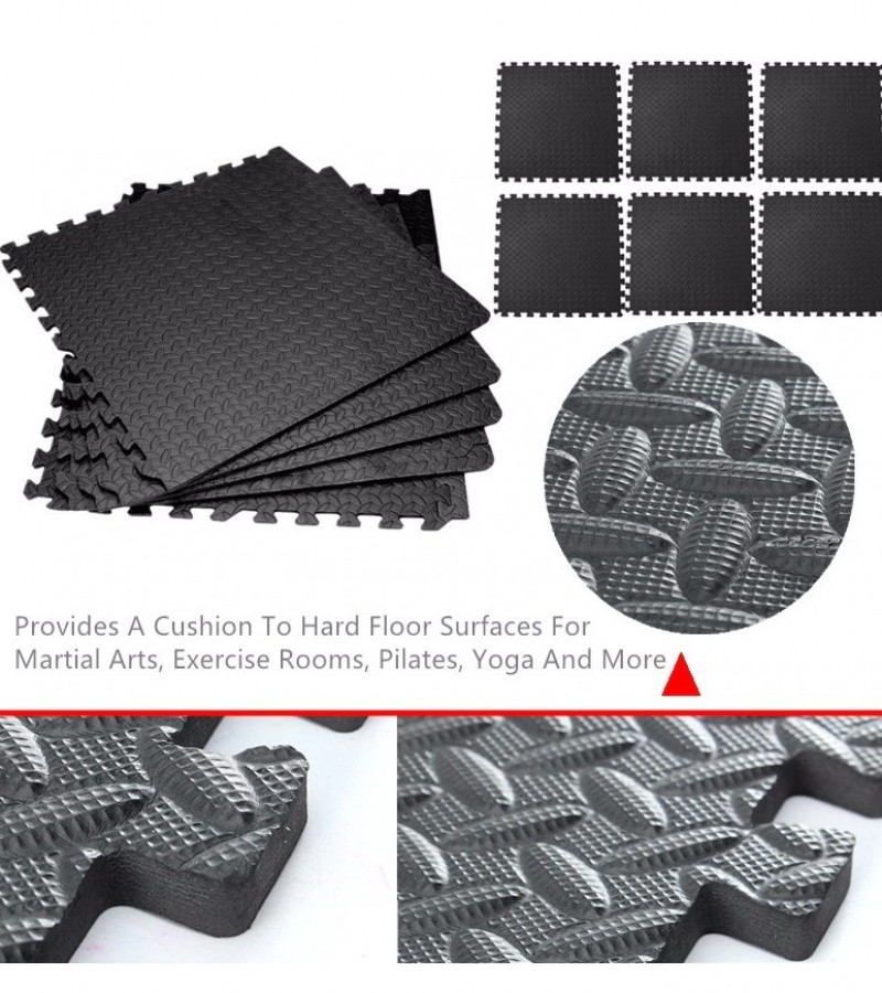 Gym Floor Mat Anti Slip yoga mats interlock mats - 4 Mats ( 2 x 2 Feet Each Mat)