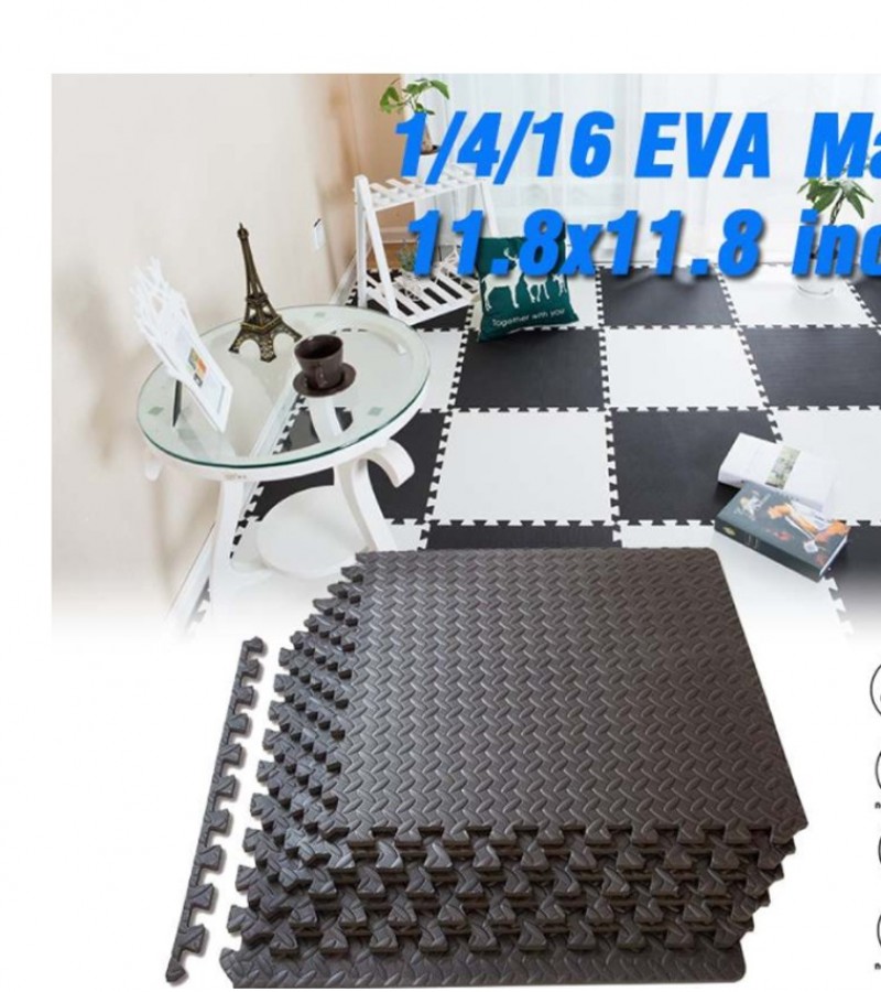 Gym Floor Mat Anti Slip yoga mats interlock mats - 4 Mats ( 2 x 2 Feet Each Mat)