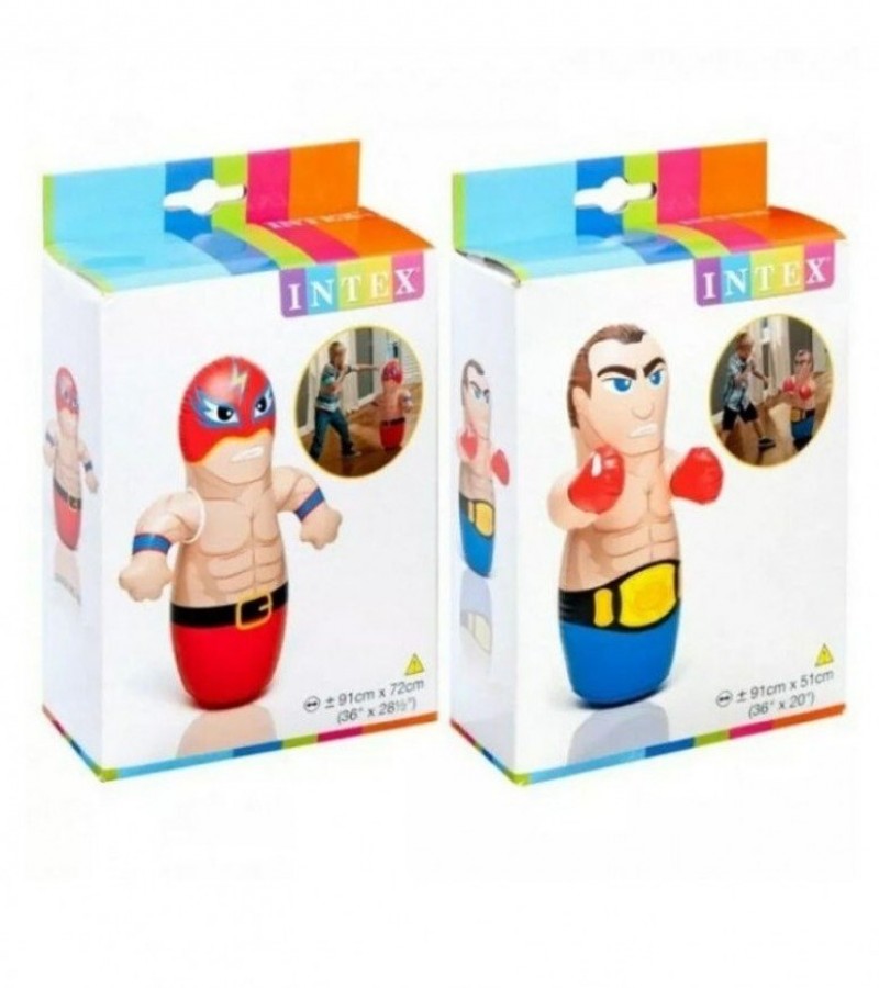 Intex 3-D Bop Bag Inflatable Punching Boxing Bop Bag Blow Up Inflatable Wrestler