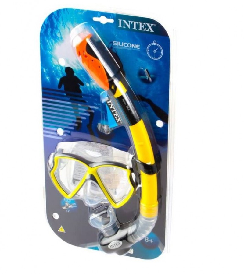 Intex 55960 Silicone Explorer Pro Swim Set Swimming Snorkel set - Yellow