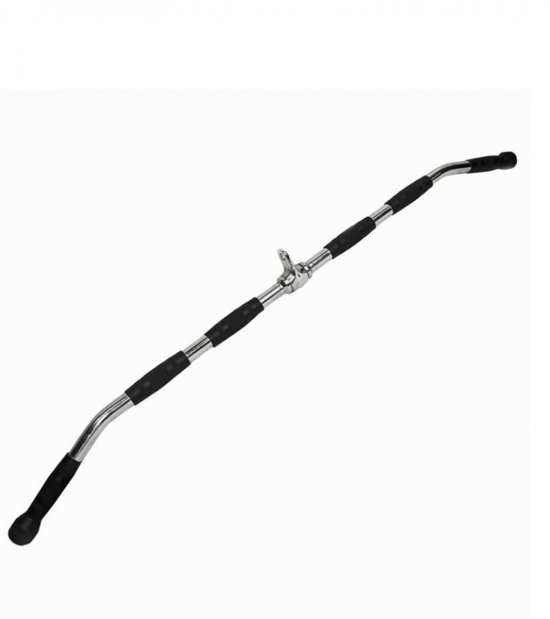 Lat Pull Down Rod Bar 4 Feet Barbell Deluxe LAT Bar Cable Attachment with Rubber Handgrips