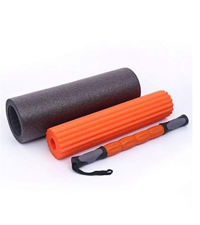 Liveup SPORTS 3-In-1 Foam Roller 6 inch x 18 inch Massage Stick + 2 Muscle Foam Rollers