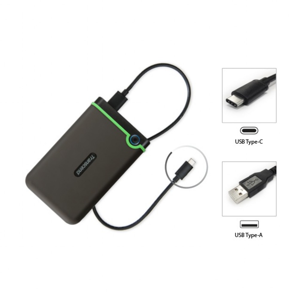 Transcend StoreJet 25MC USB Type-C Portable External Hard Drive - 1 TB