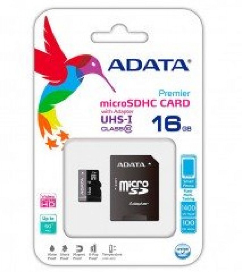 ADATA 16GB Micro SDHC Memory Card With SD Adapter
