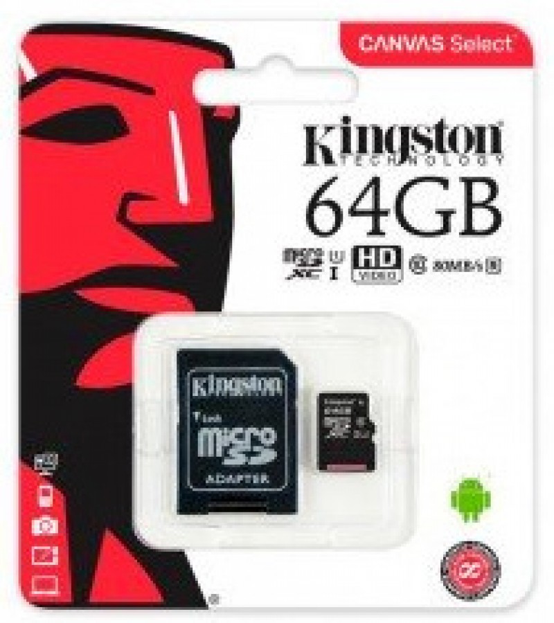 KIGSTONE 64GB Micro SDHC Memory Card With SD Adapter