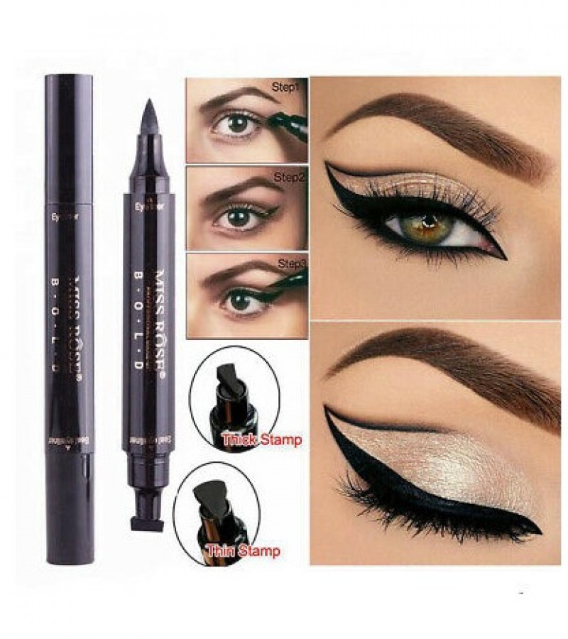 Miss Rose 2 in 1 eyeliner pen with wing stamp-waterproof liquid-eyeliner pencil pen