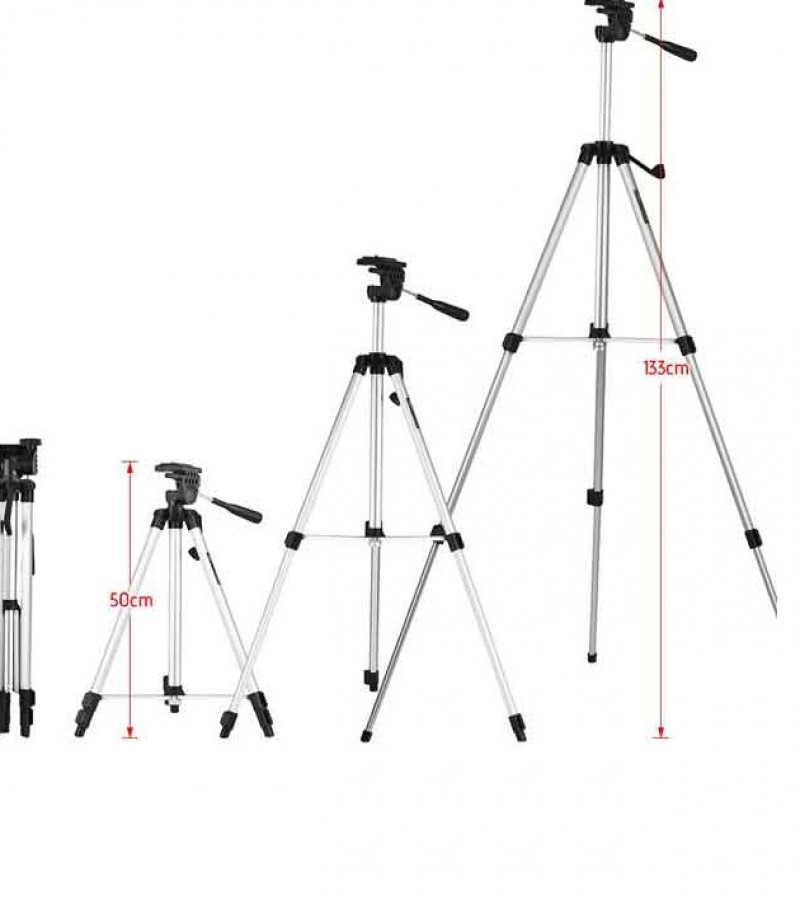 Tefeng TF-330A Professional Tripod Stand Aluminum - Silver